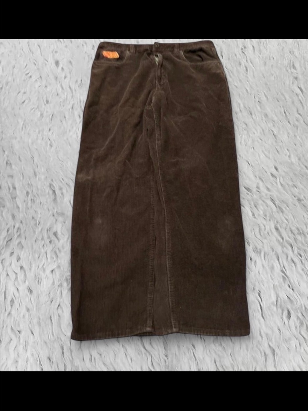 Brown Corduroy Midi Skirt